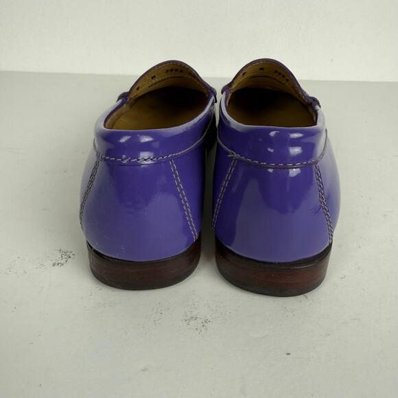 GH Bass Weejuns Whitney Purple Patent Leather Penny Loafers Sz 9 - Picture 6 of 9